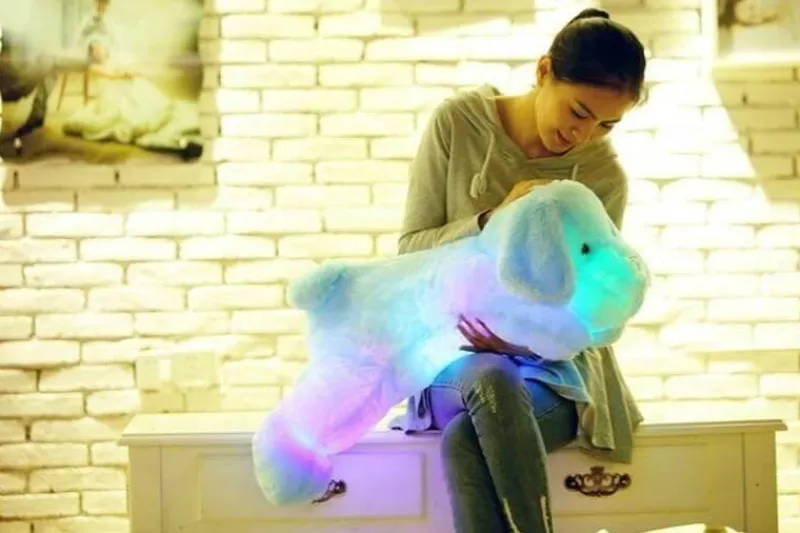 The Decor Haven Babyspielzeug-50 cm leuchtendes Hundeplüschspielzeug für Kinder