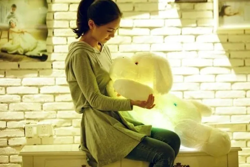 The Decor Haven Babyspielzeug-50 cm leuchtendes Hundeplüschspielzeug für Kinder