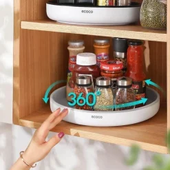 The Decor Haven Küche & Esszimmer-360° drehbarer Gewürzregal-Organizer – Gewürzhalter zur Aufbewahrung in der Küche