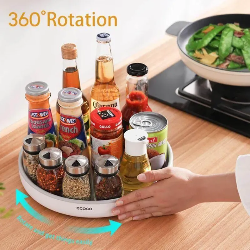 The Decor Haven Küche & Esszimmer-360° drehbarer Gewürzregal-Organizer – Gewürzhalter zur Aufbewahrung in der Küche