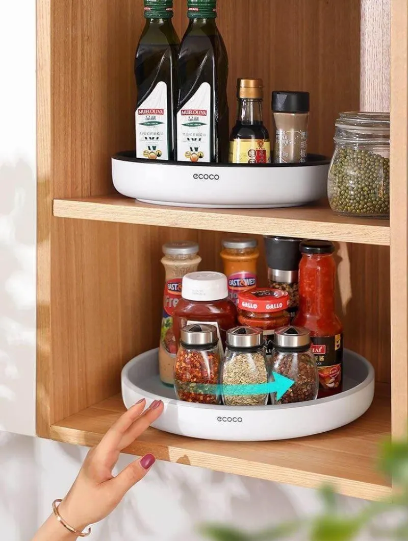 The Decor Haven Küche & Esszimmer-360° drehbarer Gewürzregal-Organizer – Gewürzhalter zur Aufbewahrung in der Küche