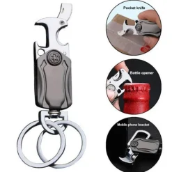 Roam Ready Heimwerkzeuge|Outdoor & Garten-360° drehbarer Schlüsselanhänger – Multifunktionaler Autoschlüssel-Organizer