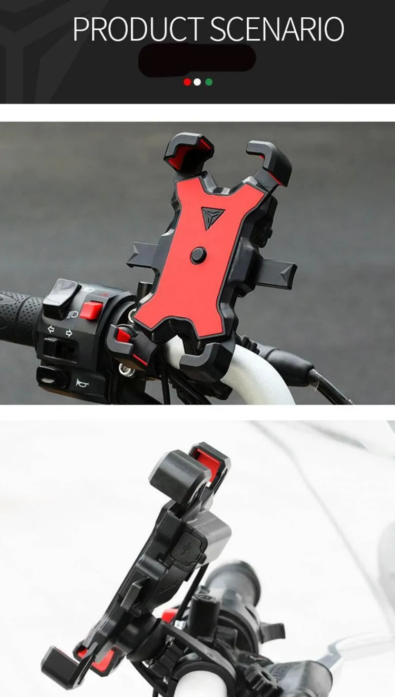 Decor Fahrräder & Verkehr-360° drehbarer USB-Fahrradtelefonhalter - Universelle Fahrrad-Ladehalterung