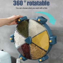 Space Savvy Küche & Esszimmer-360° drehbarer, wandmontierter Getreidevorratsbehälter