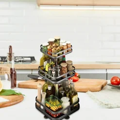 Signature Spaces Küche & Esszimmer-360° drehbares Gewürzregal – Aufbewahrungslösung für die Küche