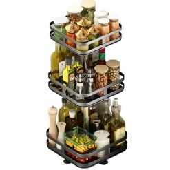 Signature Spaces Küche & Esszimmer-360° drehbares Gewürzregal – Aufbewahrungslösung für die Küche