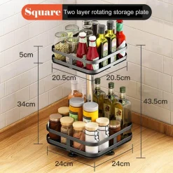 Signature Spaces Küche & Esszimmer-360° drehbares Gewürzregal – Aufbewahrungslösung für die Küche