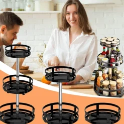 Signature Spaces Küche & Esszimmer-360° drehbares Gewürzregal – Aufbewahrungslösung für die Küche