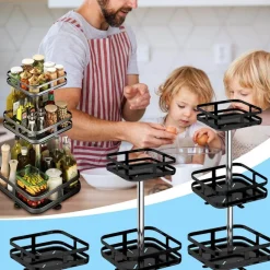 Signature Spaces Küche & Esszimmer-360° drehbares Gewürzregal – Aufbewahrungslösung für die Küche