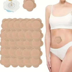 PureGlow Frauenpflege|Körperpflege-50 Stück Einweg-Rizinusölpflaster – Pflaumenblüten-Vliespflaster