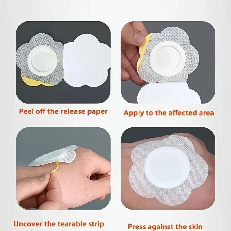 PureGlow Frauenpflege|Körperpflege-50 Stück Einweg-Rizinusölpflaster – Pflaumenblüten-Vliespflaster