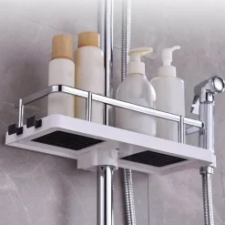 The Blissful Bath Badezimmer-Abnehmbares Duschregal – Elegantes Badezimmer-Organizer-Gestell