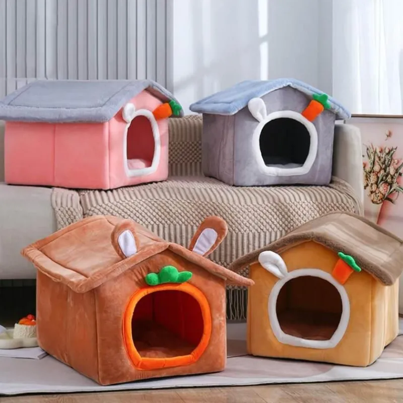 Furendo Haustierzubehör|Haustierbetten-Abnehmbares Haustierhaus für den Innenbereich – gemütliches Katzen- und Hundebett