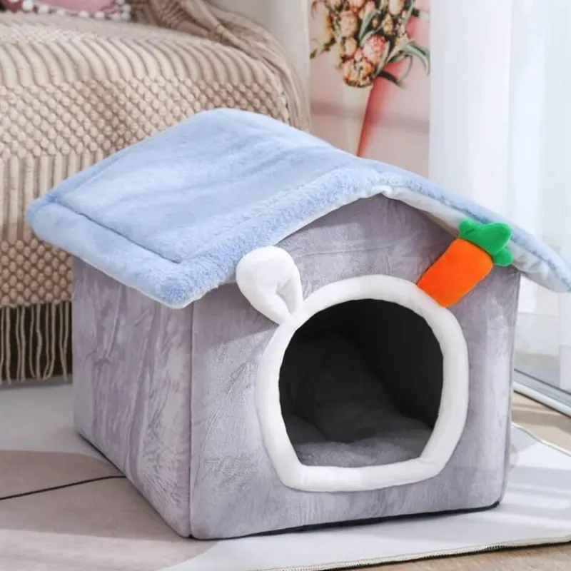 Furendo Haustierzubehör|Haustierbetten-Abnehmbares Haustierhaus für den Innenbereich – gemütliches Katzen- und Hundebett