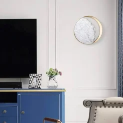 Comfort u0026 Style Beleuchtung-Abnehmender Dreiviertelmond LED-Wandleuchte - Dekorative Marmorleuchte