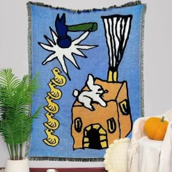 Warm Embrace Bettzeug-Abstrakte Wandteppichdecke - Ästhetisches Sofadekor