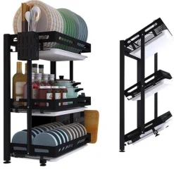 Deco Küche & Esszimmer-Abtropfgestell aus Edelstahl, faltbar, Küchen-Trockengestell