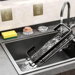 Tom Küche & Esszimmer-Abtropfgestell für Küchenspüle aus Aluminium – Schwamm-Organizerkorb