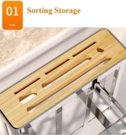 Space Savvy Küche & Esszimmer-Abtropfgestell für Utensilien aus Edelstahl – Küchen-Organizer für Kochgeschirr