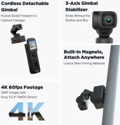 Trail Tech Outdoor-Artikel|Outdoor-Gadgets-3-Achsen-Gimbal-Stabilisator für flüssige 4K-Kameraaufnahmen