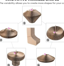 TailTrend Haustierzubehör|Haustierbetten-Akkordeon-Katzenkratzbett – Verspieltes Möbel für Katzen