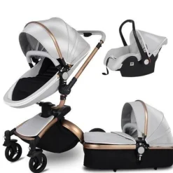 Kinder The Decor Haven Kinderwagen & Zubehör-Aluminium 3-in-1 Kinderwagen - Modernes, stilvolles Design