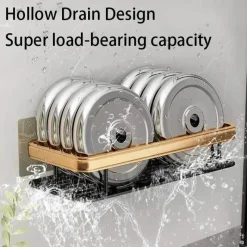 Tom Küche & Esszimmer-Aluminium-Badezimmer-Eckregal mit Handtuchhalter – platzsparende Aufbewahrungslösung