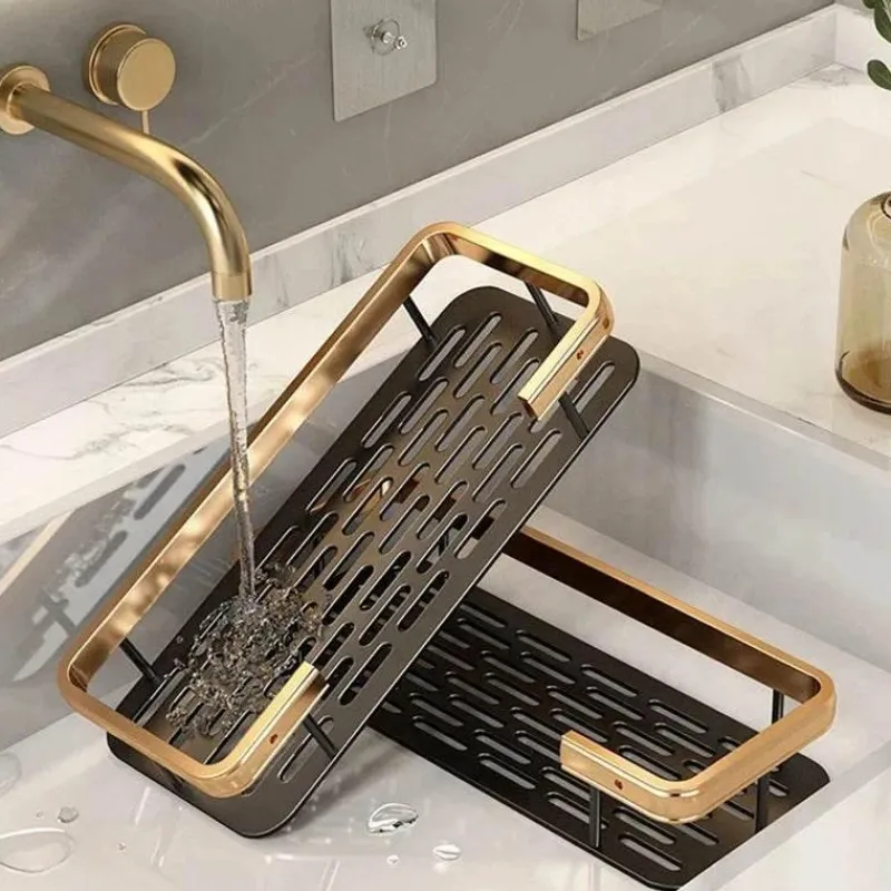 Tom Küche & Esszimmer-Aluminium-Badezimmer-Eckregal mit Handtuchhalter – platzsparende Aufbewahrungslösung