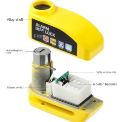 Decor Fahrräder & Verkehr-Aluminium-Scheibenbremsenschloss - Diebstahlsicherung mit Alarm