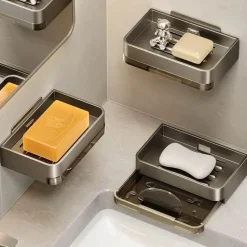 Aqua Essence Badezimmer-Aluminum Soap Holder - Durable Bathroom Organizer