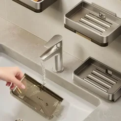 Aqua Essence Badezimmer-Aluminum Soap Holder - Durable Bathroom Organizer