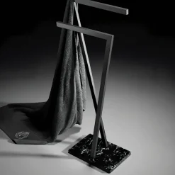 Serene Splash Badezimmer-Ambra Marble Towel Rack - Elegant Bathroom Organizer