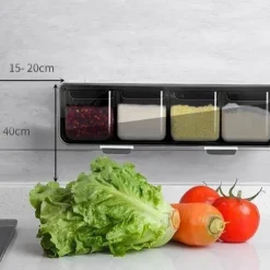 The Culinary Kit Küche & Esszimmer-An der Wand montiertes Gewürzregal – Organizer und Aufbewahrungslösung für Gewürzgläser