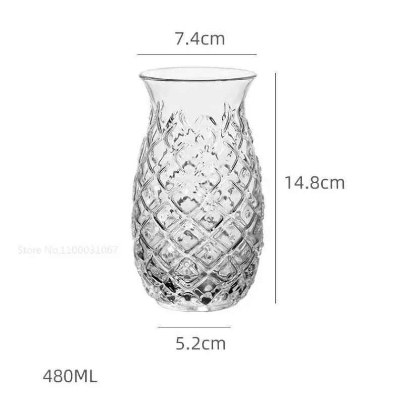 Plates u0026 More Küche & Esszimmer-Ananas-Cocktailglas – 480 ml, geprägtes Trinkgeschirr für die Hausbar