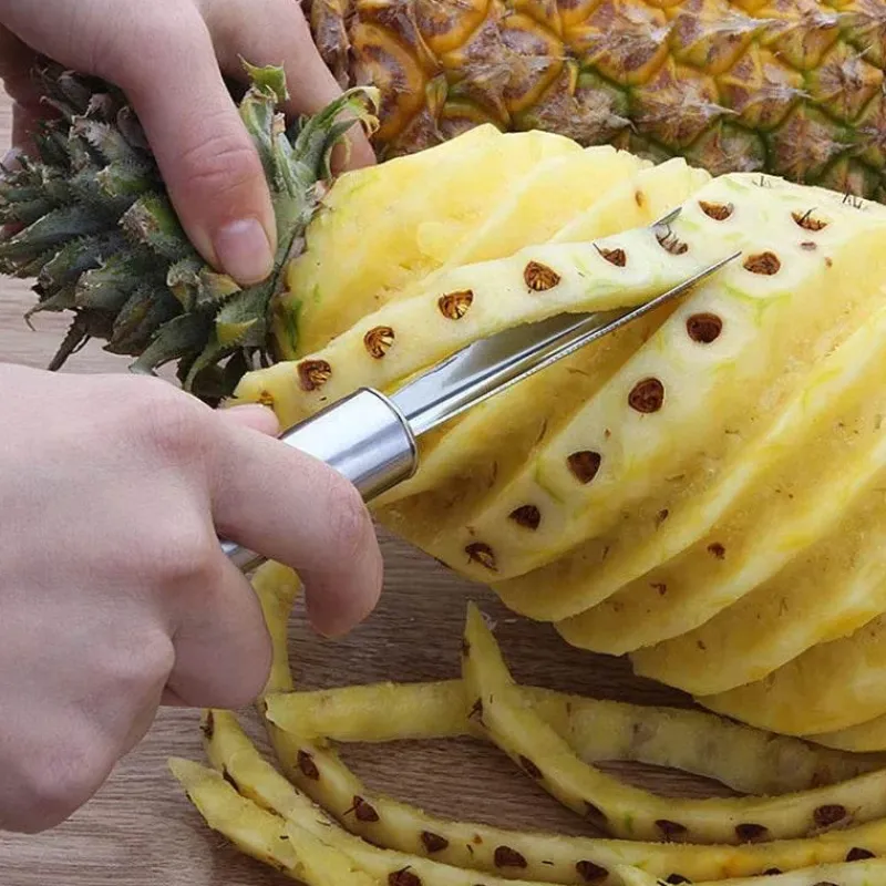 Tom Küche & Esszimmer-Ananasschälmesser – V-förmiges Edelstahlwerkzeug
