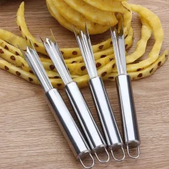 Tom Küche & Esszimmer-Ananasschälmesser – V-förmiges Edelstahlwerkzeug