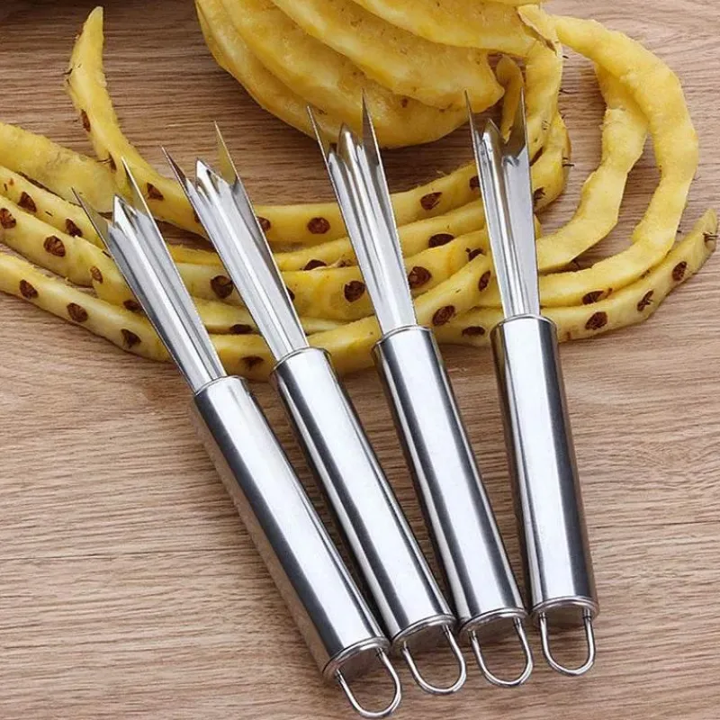 Tom Küche & Esszimmer-Ananasschälmesser – V-förmiges Edelstahlwerkzeug