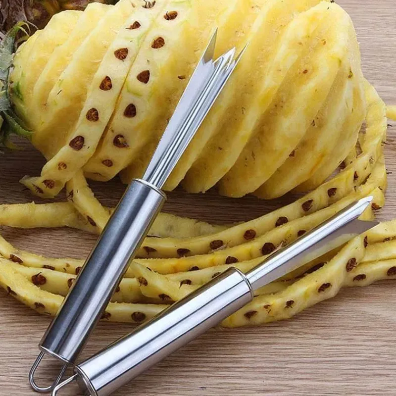 Tom Küche & Esszimmer-Ananasschälmesser – V-förmiges Edelstahlwerkzeug