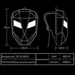 Decor Taschen & Geldbörsen|Fahrräder & Verkehr-Anpassbarer Reiserucksack mit LED-Bildschirm