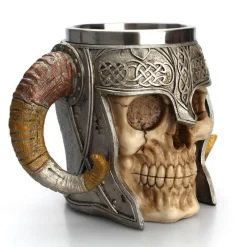 Cup Couture Küche & Esszimmer-Antiker Totenkopf Edelstahlbecher - Gothic Trinkgeschirr