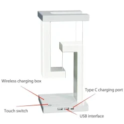 The Decor Haven Gadgets Für Zuhause|Beleuchtung-Anti-Schwerkraft-Nachtlampe mit kabelloser Aufladung – Modernes Wohndekor