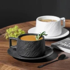 Feast Essentials Küche & Esszimmer-Asahi Cliff Ridge Tasse – Robuste Kaffeetasse aus Keramik