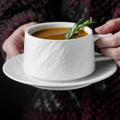 Feast Essentials Küche & Esszimmer-Asahi Cliff Ridge Tasse – Robuste Kaffeetasse aus Keramik