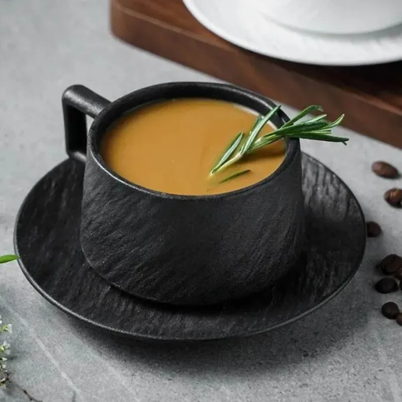 Feast Essentials Küche & Esszimmer-Asahi Cliff Ridge Tasse – Robuste Kaffeetasse aus Keramik