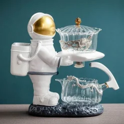 Brew Bliss Küche & Esszimmer-Astronaut Aroma Automatische Teekanne – Teekanne mit Sieb für Weltraumliebhaber