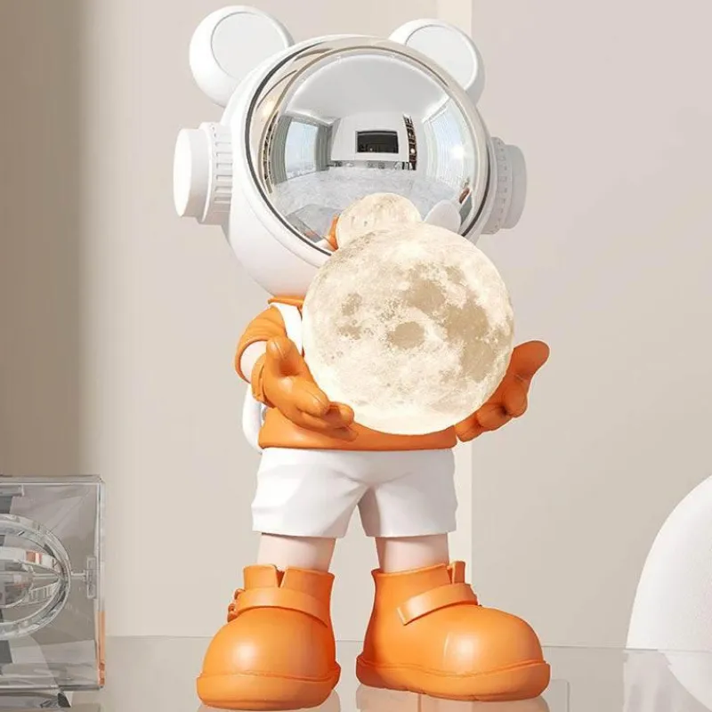 The Light Loft Beleuchtung-Astronauten-Mond-Tischlampe – Nachtlicht mit Weltraummotiv