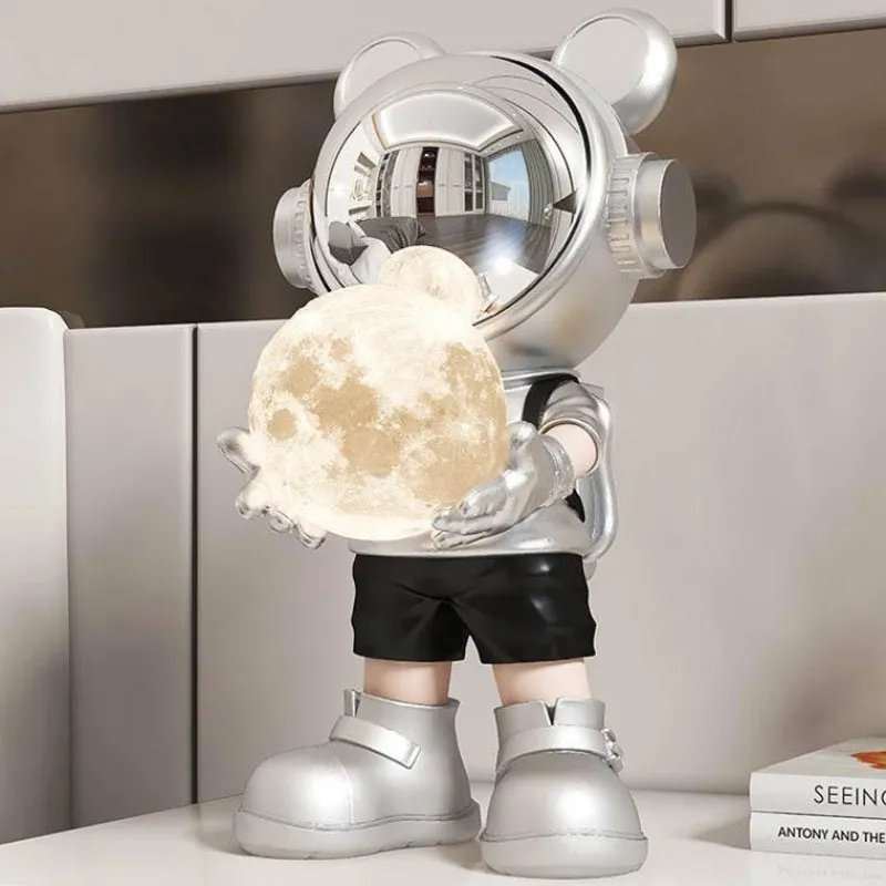 The Light Loft Beleuchtung-Astronauten-Mond-Tischlampe – Nachtlicht mit Weltraummotiv
