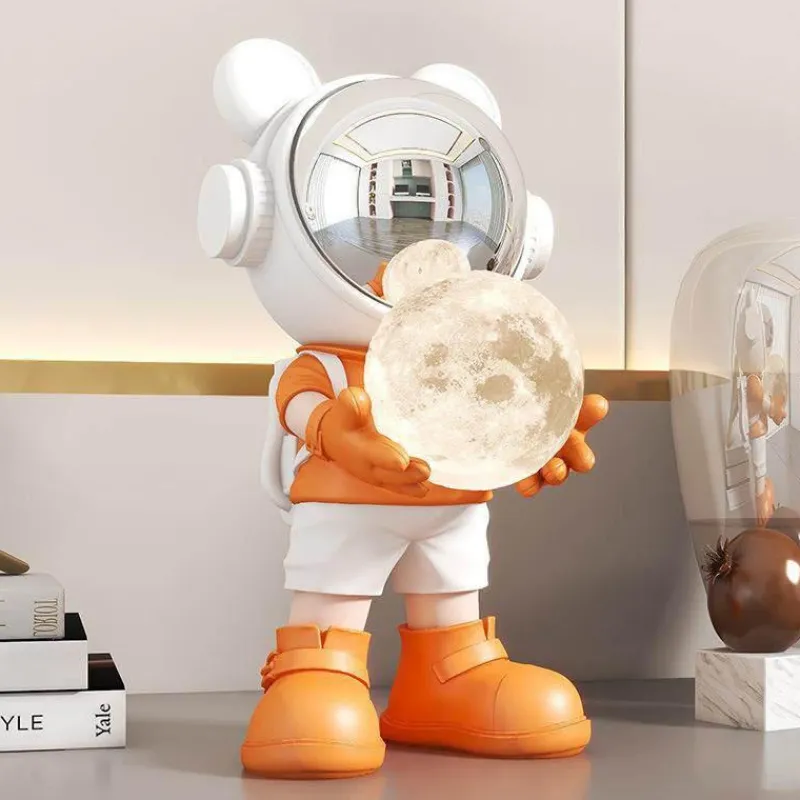 The Light Loft Beleuchtung-Astronauten-Mond-Tischlampe – Nachtlicht mit Weltraummotiv
