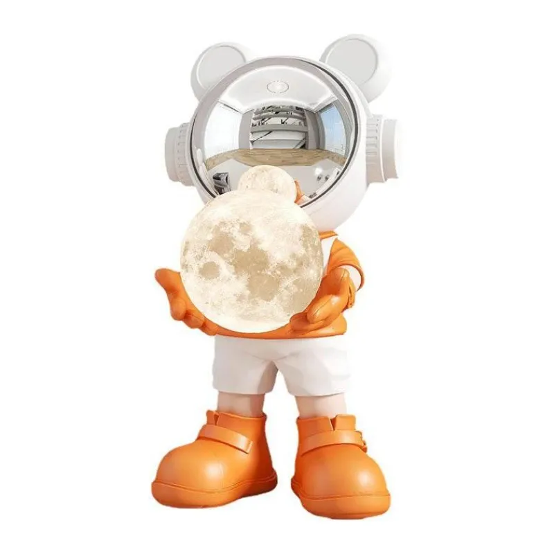 The Light Loft Beleuchtung-Astronauten-Mond-Tischlampe – Nachtlicht mit Weltraummotiv