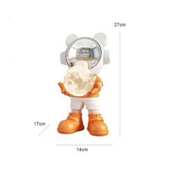 The Light Loft Beleuchtung-Astronauten-Mond-Tischlampe – Nachtlicht mit Weltraummotiv